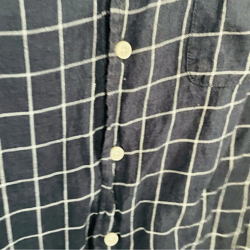 Uniqlo Blue White Plaid Button Down Shirt Size M - Picture 8 of 14